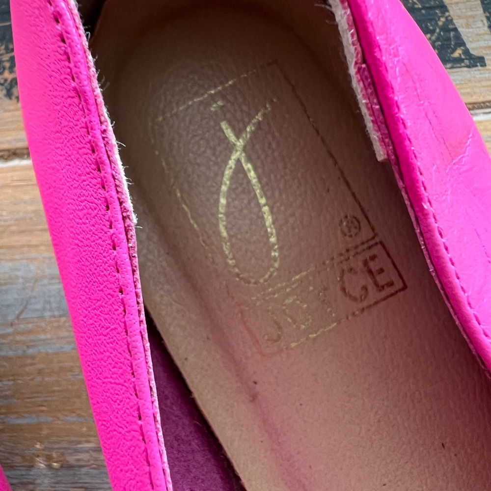 Vintage JOYCE Leather Loafers Colorblock Pink Purple Teal Statement, Size 9 - Picture 3 of 7